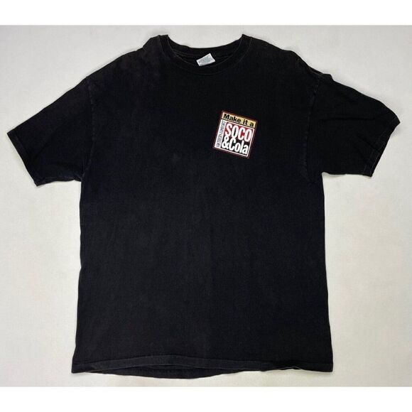 VINTAGE Make It A Southern Comfort & Cola T-shirt Men XL 90s Single Stitch - Picture 3 of 9